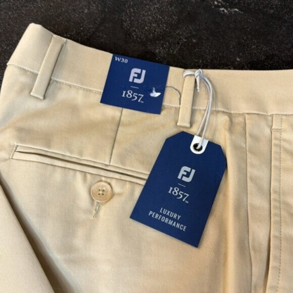 FJ FootJoy 1857 Stretch Cotton Khaki Golf Pants size 30 - Picture 2 of 8